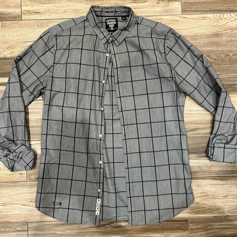 Superdry Premium Shirt Co. Button Down Shirt Men’s Size Large Modern Classic Fit
